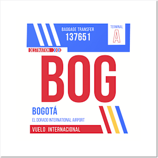 Bogota (BOG) Airport Code Baggage Tag Posters and Art